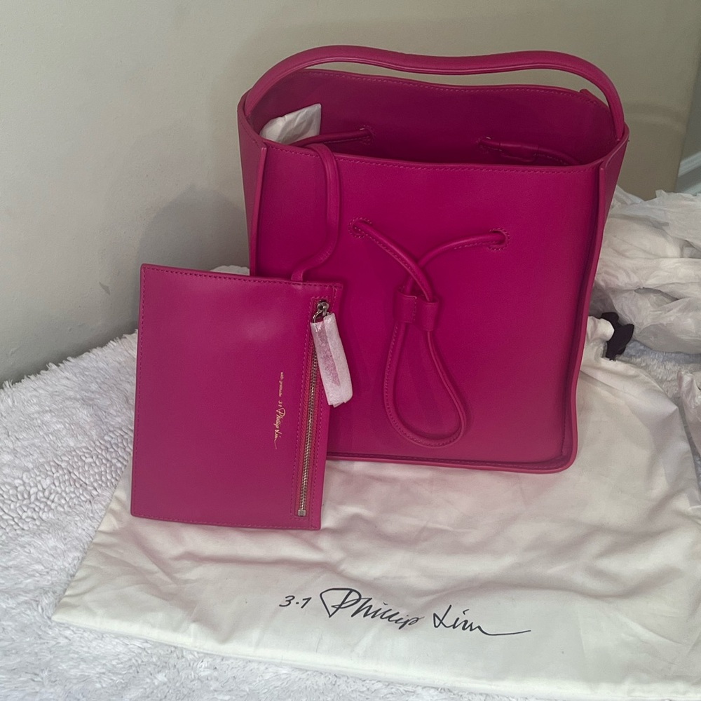 3.1 Phillip Lim Small Soleil Bucket Bag | Pink (Fuchsia) Leather + Zip Pouch